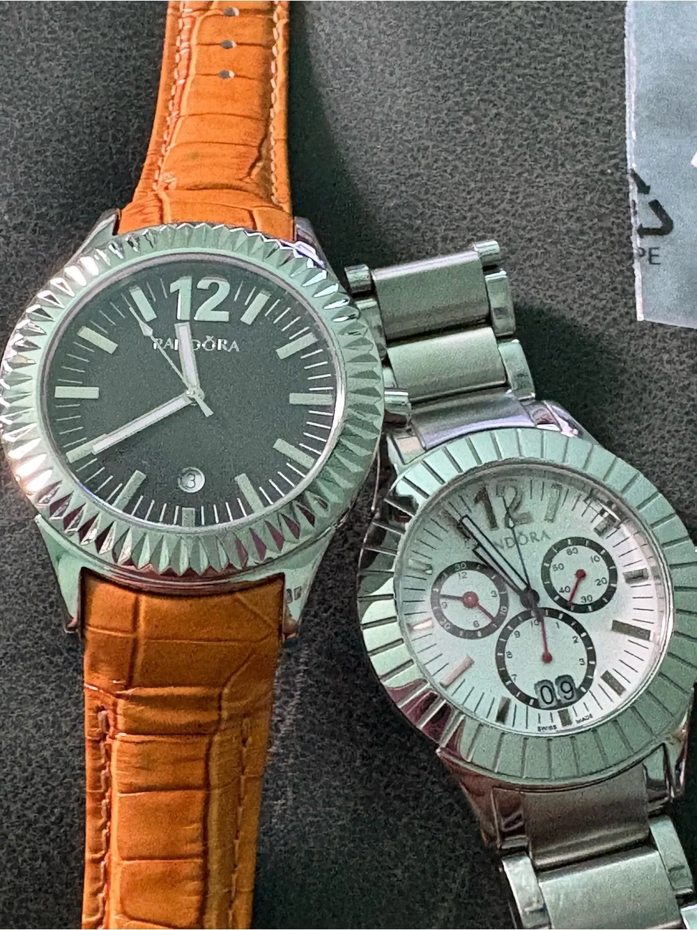 Pandora Women's Silver & Brown Watch Set